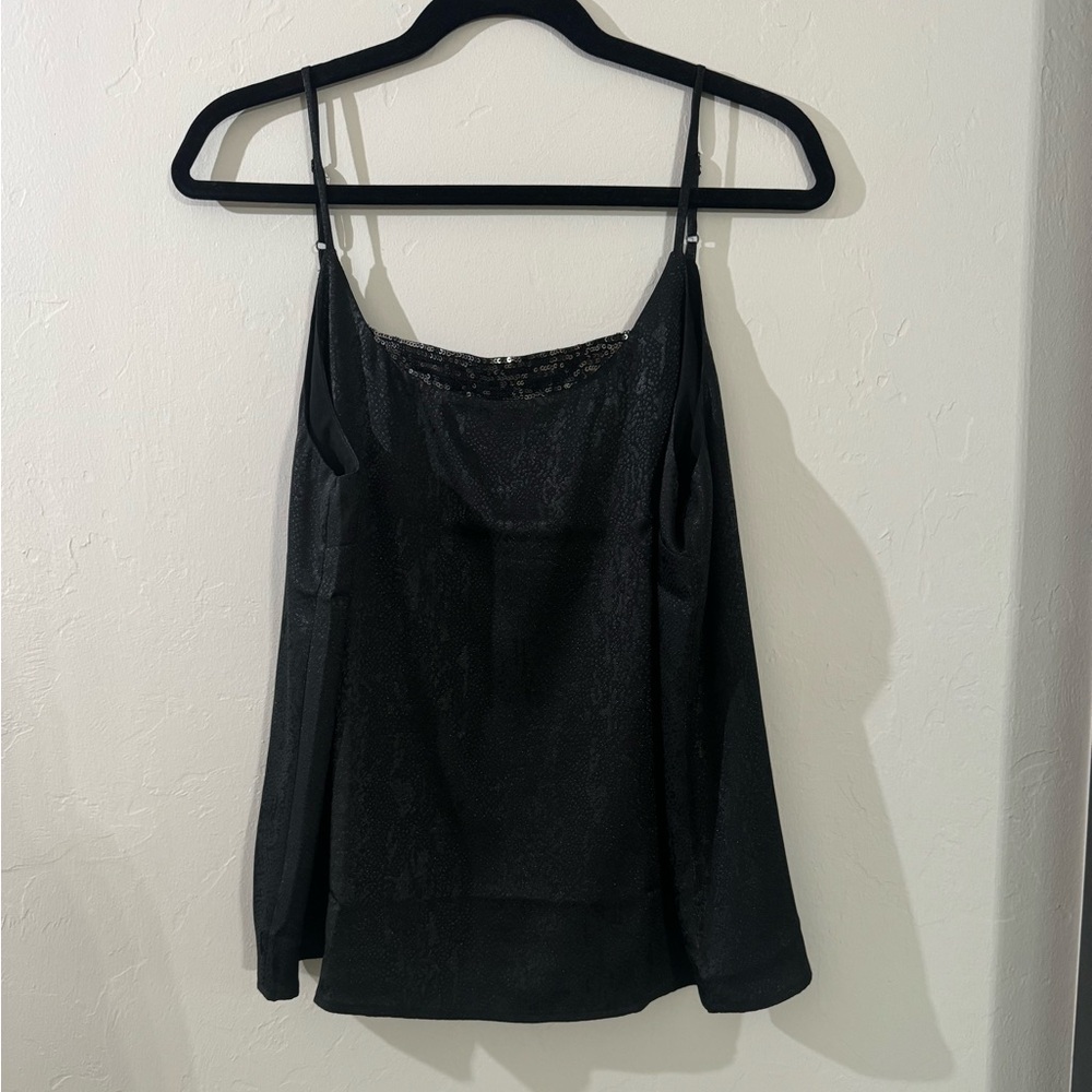 Black camisole with sequence at the top size large